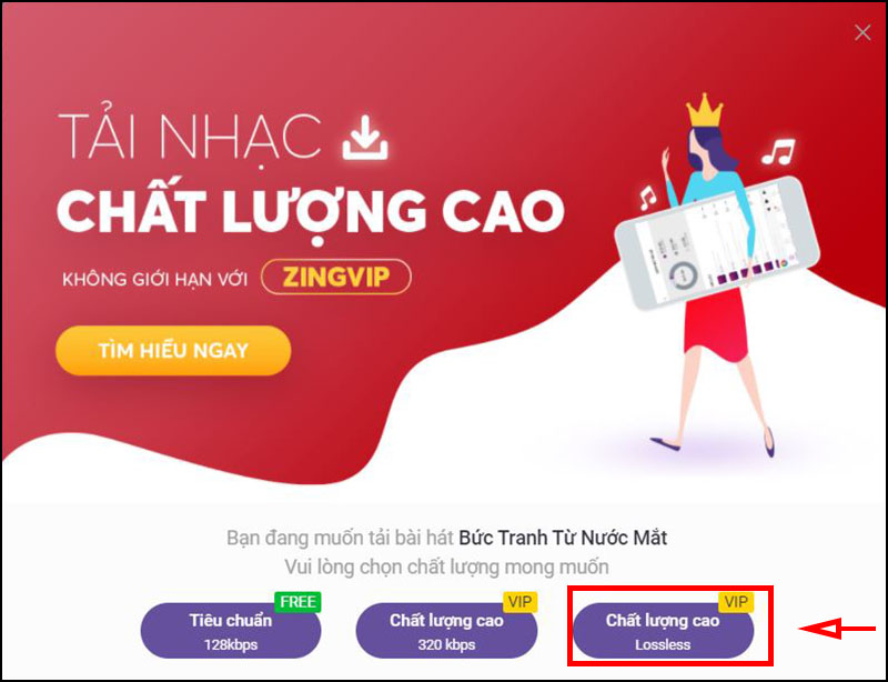 Hướng dẫn tải trên web Zing MP3
